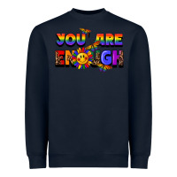 Navy you are enough Heavyweight Sweatshirt - FaDigitalArtStudio