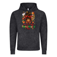 Vintage Black santas favorite pharmacy tech afro messy bun Vintage Hoodie - texasbilliewilder