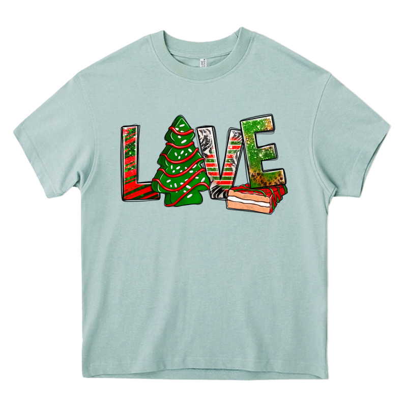 Love Christmas Tree Cake Heavy Core Tee by NancyCooperArtShop | Teevron