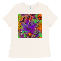 Bone halloween party seamless pattern Ladies Tee - BundleAndBundleShop