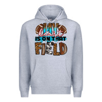 Heather Grey my heart is on that field football Premium Hoodie - RanaPortraitStore