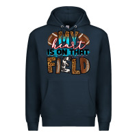 Navy my heart is on that field football Premium Hoodie - RanaPortraitStore