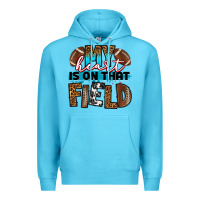 Ocean Blue my heart is on that field football Premium Hoodie - RanaPortraitStore