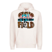 Pale Pink my heart is on that field football Premium Hoodie - RanaPortraitStore