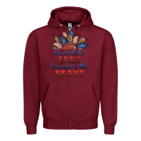 Burgundy home of the free because of the brave Zipper Hoodie - BundleAndBundleShop