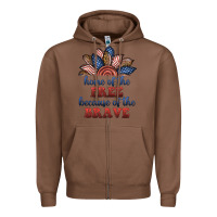 Chestnut home of the free because of the brave Zipper Hoodie - BundleAndBundleShop