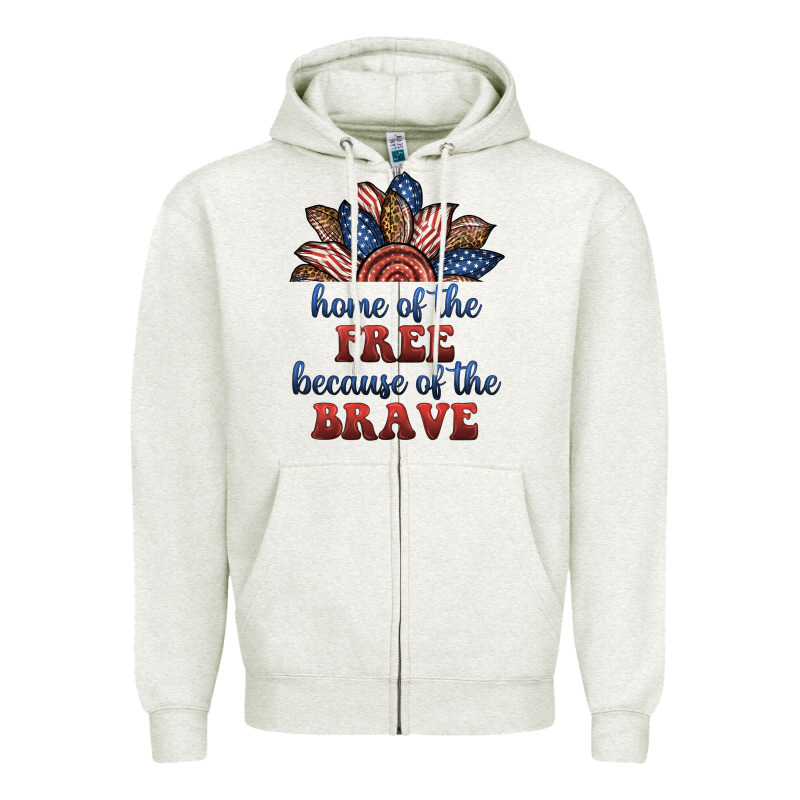 Home Of The Free Because Of The Brave Zipper Hoodie by BundleAndBundleShop | Teevron