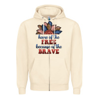 Sandshell home of the free because of the brave Zipper Hoodie - BundleAndBundleShop