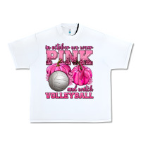 White In October We Wear Pink and Watch Volleyball Urban Heavy Tee - texasbilliewilder