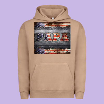 Papa Metal And American Flag Tumbler Urban Hoodie Designed By Barkaloodesign