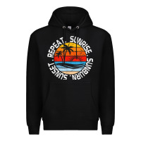 Black sunrise sunburn sunset repeat retro vintage gift vacation t shirt Premium Hoodie - tuanDangUi
