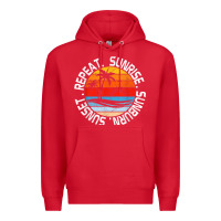 Red sunrise sunburn sunset repeat retro vintage gift vacation t shirt Premium Hoodie - tuanDangUi