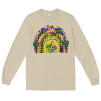 Mardi Gras Rainbow And Fleur De Lis Long Sleeve Tee | Teevron