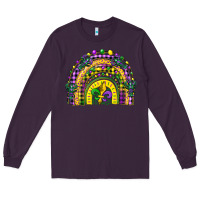 Plum mardi gras rainbow and fleur de lis Long Sleeve Tee - CowGirlArtShop