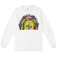 White mardi gras rainbow and fleur de lis Long Sleeve Tee - CowGirlArtShop