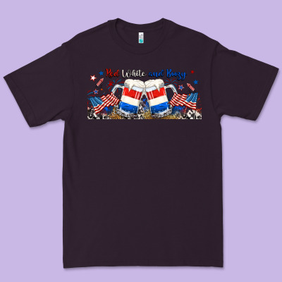 Red White And Boozy Libbey Glass Premium Tee Designed By Ranaportraitstore