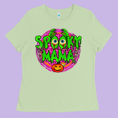 Spooky Mama Ladies Tee Designed By Bundleandbundleshop