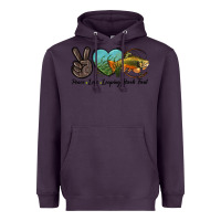 Plum Peace Love Leaping Brook Trout Heavyweight Hoodie - LillyAllenDesigns