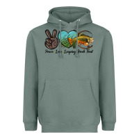 Sage Peace Love Leaping Brook Trout Heavyweight Hoodie - LillyAllenDesigns