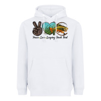 White Peace Love Leaping Brook Trout Heavyweight Hoodie - LillyAllenDesigns
