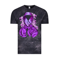 Cloud Black purple ribbon with boxing gloves Vintage Tee - NancyCooperArtShop