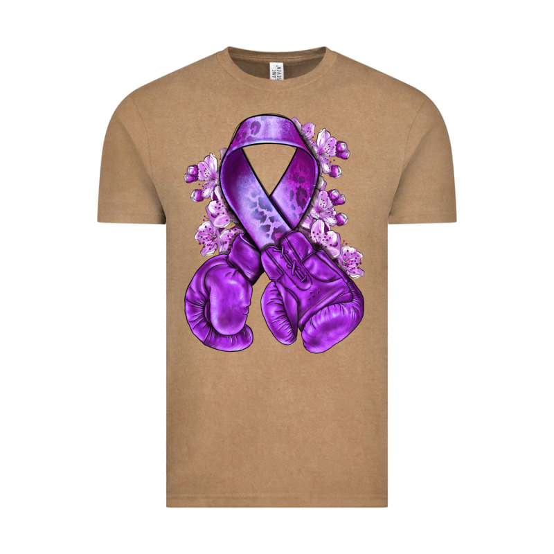 Purple Ribbon With Boxing Gloves Vintage Tee by NancyCooperArtShop | Teevron