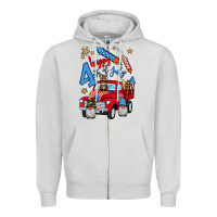 Dove Grey 4th of july truck  1 Zipper Hoodie - BundleAndBundleShop