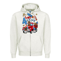 Oatmeal Heather 4th of july truck  1 Zipper Hoodie - BundleAndBundleShop