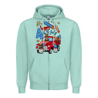Seafoam 4th of july truck  1 Zipper Hoodie - BundleAndBundleShop