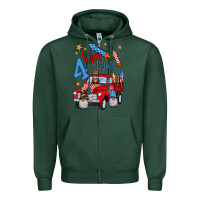 Sports Green 4th of july truck  1 Zipper Hoodie - BundleAndBundleShop