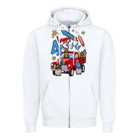 White 4th of july truck  1 Zipper Hoodie - BundleAndBundleShop