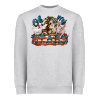 Heather Grey Oh my stars farm animals Heavyweight Sweatshirt - FaDigitalArtStudio