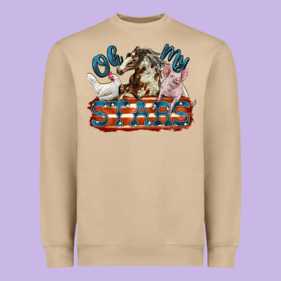 Oh My Stars Farm Animals Heavyweight Sweatshirt Designed By Fadigitalartstudio