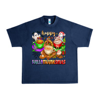Navy happy hallothanksmas coffee cups with ghost turkey Urban Heavy Tee - texasbilliewilder