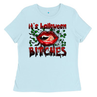Baby Blue it's halloween bitches Ladies Tee - BundleAndBundleShop