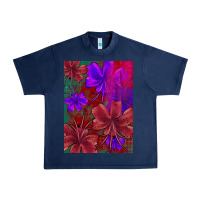 Navy floral pattern Urban Heavy Tee - JahusDesignShop