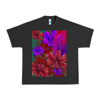 Pigment Black floral pattern Urban Heavy Tee - JahusDesignShop