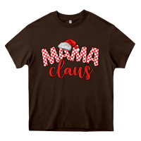 Chocolate Brown Mama Claus Heavy Core Tee - MaliasSmallBusiness