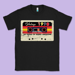 Vintage 1990 60th Birthday Cassette 30 Years Old 60 Years Classic Tee Designed By Bettercallsaul