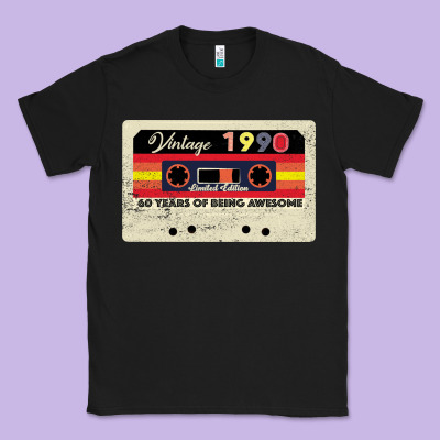 Vintage 1990 60th Birthday Cassette 30 Years Old 60 Years Classic Tee Designed By Bettercallsaul