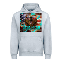 Heather Grey papa bear american flag  tumbler Urban Hoodie - BarkalooDesign