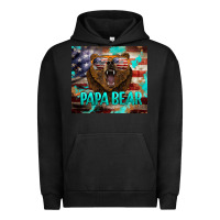 Pigment Black papa bear american flag  tumbler Urban Hoodie - BarkalooDesign