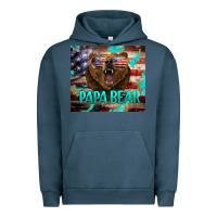 Pigment Midnight Navy papa bear american flag  tumbler Urban Hoodie - BarkalooDesign