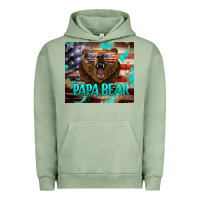Pigment Oil Green papa bear american flag  tumbler Urban Hoodie - BarkalooDesign