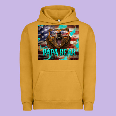 Papa Bear American Flag  Tumbler Urban Hoodie Designed By Barkaloodesign