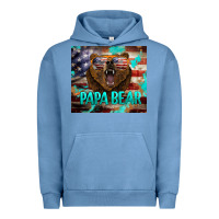 Pigment Pebble Blue papa bear american flag  tumbler Urban Hoodie - BarkalooDesign