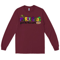 Burgundy mardi gras girl to the core Long Sleeve Tee - CowGirlArtShop