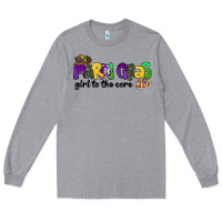 Heather Grey mardi gras girl to the core Long Sleeve Tee - CowGirlArtShop