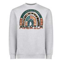 Heather Grey America rainbow Heavyweight Sweatshirt - FaDigitalArtStudio