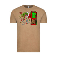 Vintage Coffee Christmas Character  Nurse Vintage Tee - NancyCooperArtShop